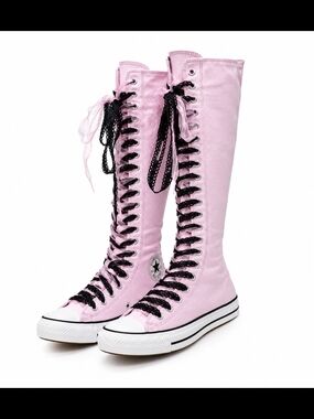 Converse All Star Light Pink Knee-High Lace-Up Canvas Sneakers Brand New No Tag